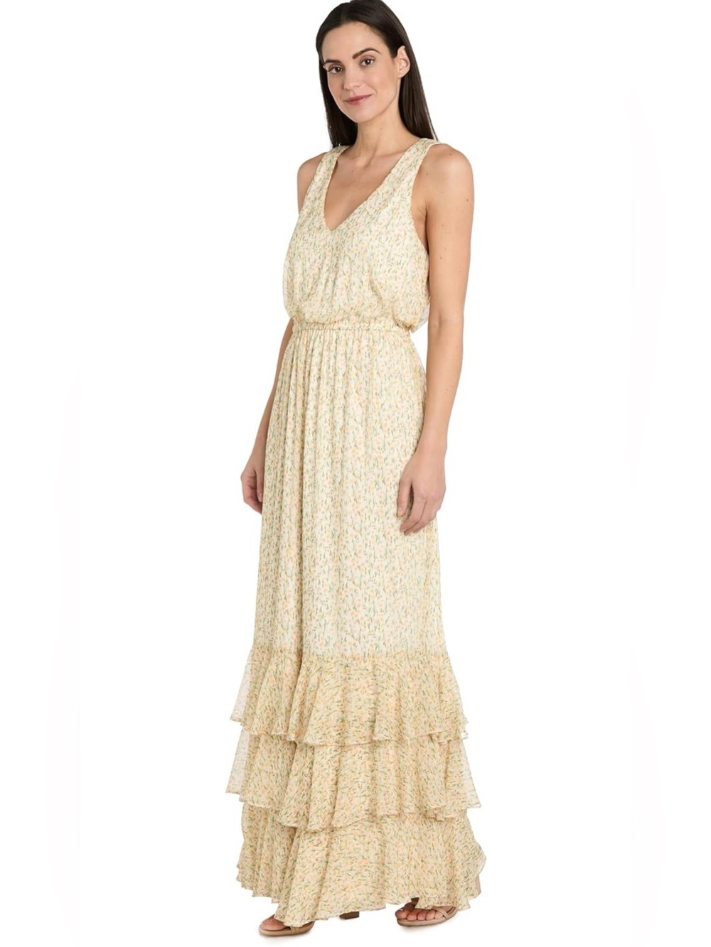 R&M Richards NWT Floral Tiered Maxi Dress 14P